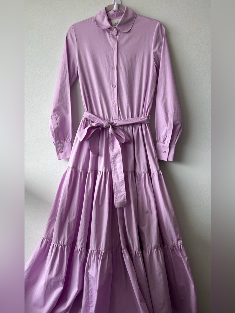 Edito By Simons BELTED TIERED Maxi SHIRTDRESS in Lavender - Picture 2 of 12